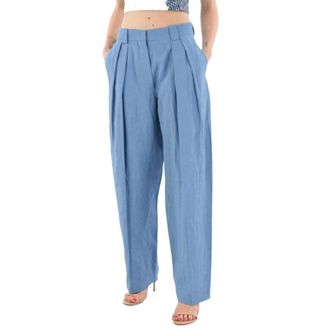 Stella McCartney Womens Blue Linen Casual Pants