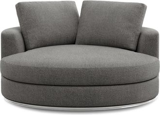 Castlery Hamilton Swivel Armchair 51.2 Customized, Dark Grey, Spill Resistant, 360-&deg; Swivel for Castlery Chairs