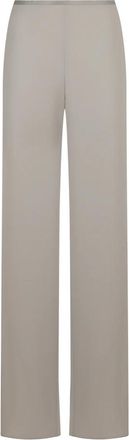 Emporio Armani High Waist Cr&ecirc;pe Broek met Wijde Pijpen - Dames - Straight fit broeken - Grijs - S - Polyester - Broeken