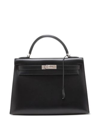 Herm&egrave;s 2001 Box Calf Kelly II Sellier 32 boekentas - Zwart