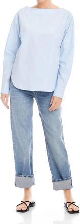 Fifteen Twenty Elyse Boatneck Top In Light Blue