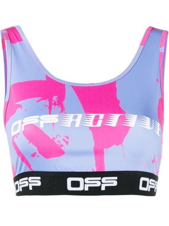 Off-white Sport-bh met logoprint - Roze