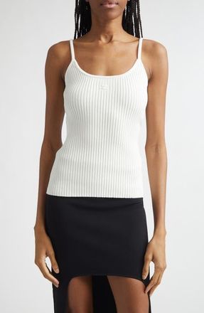 Courr&egrave;ges Logo Rib Tank Top in Heritage White at Nordstrom, Size Xx-Large