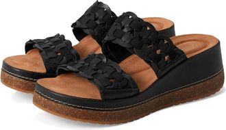 Clarks Kassanda Mule Womens Sandals Black Combi Leather : 6.5 C - Wide, Leather/Rubber/Suede