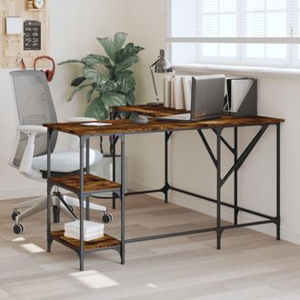 vidaXL Vidaxl - Escritorio Madera De Ingenier&iacute;a Roble Ahumado 139x139x75 Cm