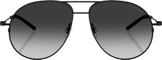 Moncler Flyze Light Grey Gradient Black Pilot Unisex Sunglasses ME4002 10013C 58