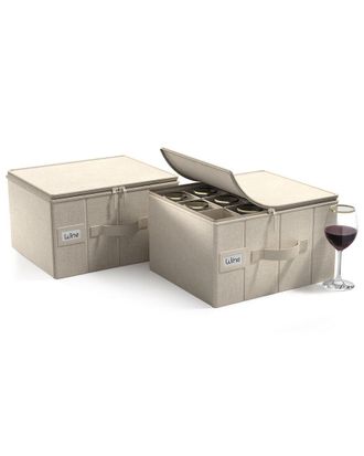 Sorbus 2-Pack Stemware Storage Cases With Dividers & Handle
