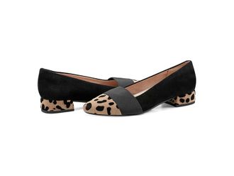 Easy Spirit Casta High Womens Heels Black/Leopard Suede : 8.5 W (D), Leather