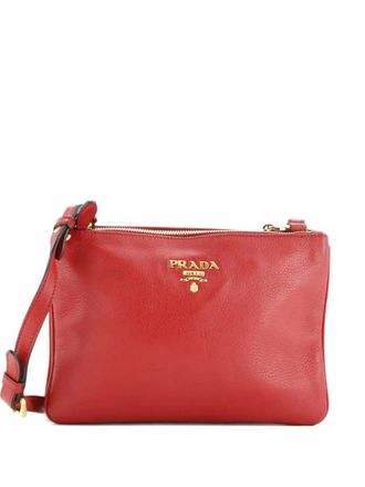 Prada Double Zip Vitello Daino Small crossbody bag - Red
