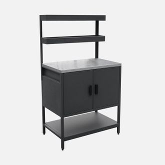 Sweeek Cucina Da Esterno Modulare In Acciaio Con 2 Ripiani Sospesi E 2 Ante, 80cm