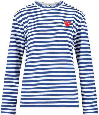 Comme Des Gar&ccedil;ons Logo striped shirt