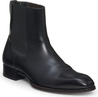 Tom Ford Elkan Cap Toe Chelsea Boot in Black at Nordstrom, Size 9.5