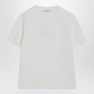 Max Mara Womens White T-shirt In Viscose Crepe - Light Grey Cotton - Size X-Small
