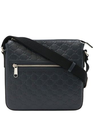 Gucci Leather Messenger Bag Navy (Authentic Pre-Loved)