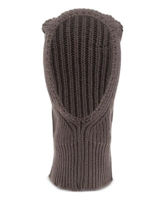 Rick Owens ribbed wool balaclava - Neutrals