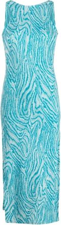 Vitelli Flow Jacquard Scoop Back Maxi Jurk - Dames - Maxi kleedjes - Blauw - M - Kleedjes