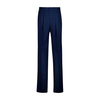 Tom Ford Wool Pleated Trousers - male - Tom Ford - Wide Trousers - Blue - M - Trousers