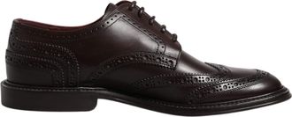 Dolce & Gabbana Bruine Leren Derby Wingtip Veterschoenen voor Formele Kleding