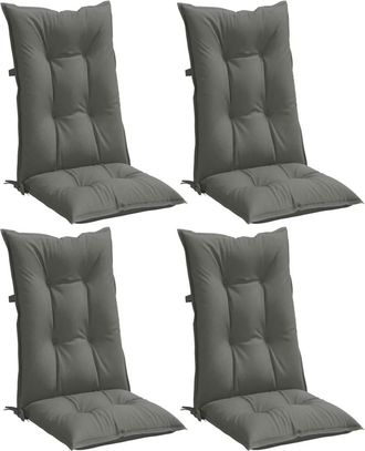 vidaXL Cojines Para Silla Respaldo Alto 4 Uds Tela Gris Oscuro Melange Vidaxl