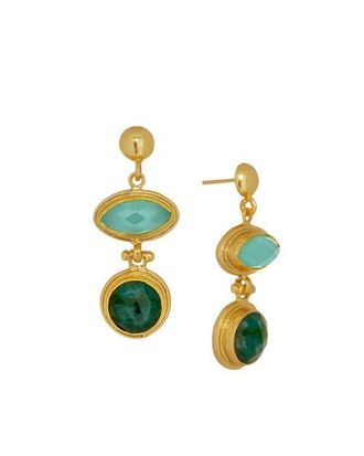 Ottoman Hands Melis Aqua and Emerald Drop Earrings in Gold at Nordstrom