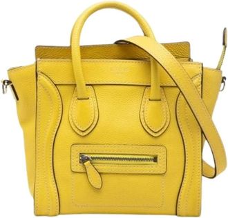Celine Pre-owned Mini Bags, female, Yellow, Size: ONE SIZE Pre-owned Luggage Mini Handbag
