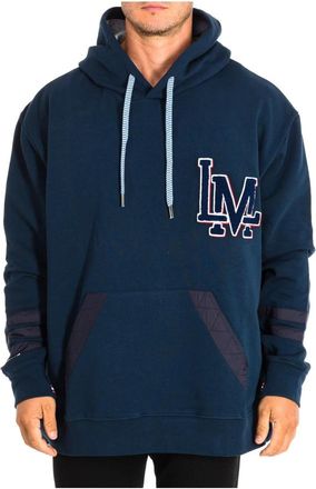 La Martina Hooded sweatshirt met geborduurd logo - Heren - Hoodies - Blauw - 3XL - Katoen - Hoodies & sweatvesten