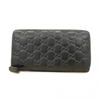 Gucci Black Leather Long Wallet (Bi-Fold) (Pre-Owned)
