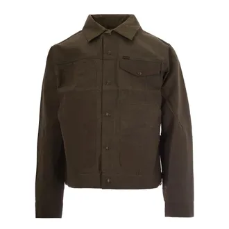 Filson Light Jackets, male, Green, Size: XL Waxed Cotton Jacket
