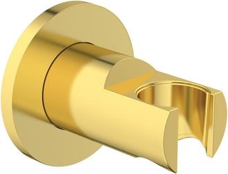 Ideal Soporte De Ducha Redondo Dorado Cepillado Ids Ideal Rain