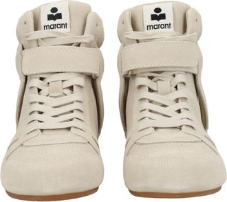 Isabel Marant Beige High-Top Ankle Support Suede Sneakers
