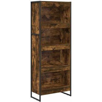 vidaXL Book Cabinet Smoke Oak 60 x 30 x 155 cm Engineered Wood vidaXL