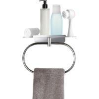 OEM Toallero Con Soporte De Acero Inoxidable, Autoadhesivo O Para Taladrar, Toallero De Pared Para Ba&ntilde;o Y Cocina, Color Plata, 22 X 13 X 10 Cm - Crezuo