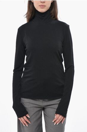 Jil Sander Viscose-Crepe High-Neck Top size 44
