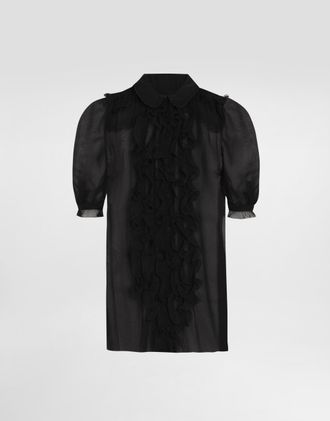Dolce & Gabbana Chiffon Shirt - Woman Shirts And Tops Black Silk 46