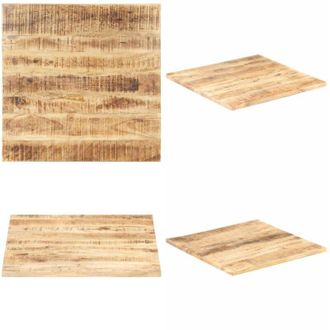 vidaXL Piano Tavolo in Legno Massello di Mango 25-27 mm 80x80 cm - Piano in legno mango - Tavolo in legno tropicale