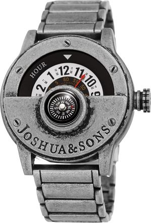 Joshua & Sons Quartz Compass White Dial Mens Watch JX139SS