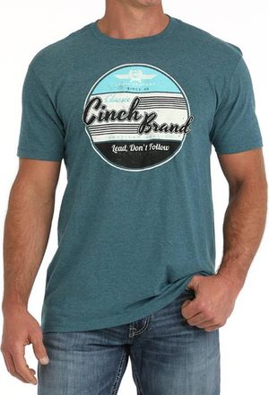 Cinch Mens Brand Logo Graphic Tee In Blue