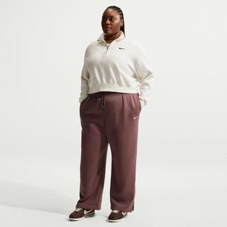 Nike Womens Nike Sportswear Phoenix Fleece High-Waisted Pants (Plus Size) in Purple | IH1013-502