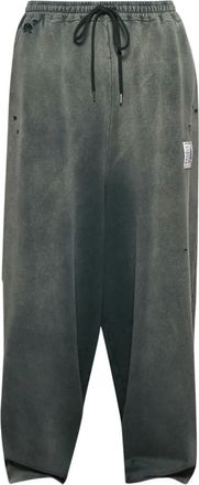 Miharayasuhiro faded track pants - men - Cotton - 50 - Green