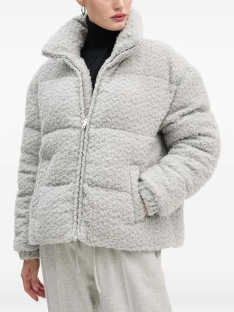 Moschino zip-fastening puffer jacket - women - Fabric - 38 - Grey
