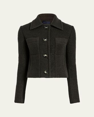 Proenza Schouler Kinsley Tailored Boucl&eacute; Twill Jacket