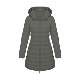 Generic Womens Long Winter Puffer Coat Uk Longline Lightweight Padded Jackets Ladies Hooded Zipper Windproof Down Jacket with Pockets Mid Length Quilted Therm