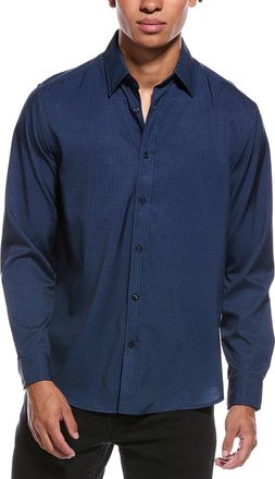 Report Collection 4-Way Box Print Woven Sport Shirt