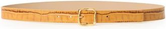 B-Low The Belt Ellie Croco Embossed Leathe Belt in Lt. Camel Gold at Nordstrom, Size X-Large