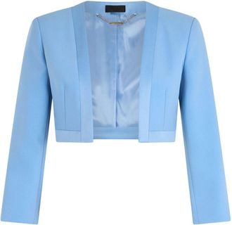 Liu Jo satin-trim cropped jacket - X0647 LIGHT BLUE