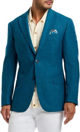 Robert Graham Fallon Solid Blue Slub Wool Blend Sport Coat at Nordstrom, Size 44