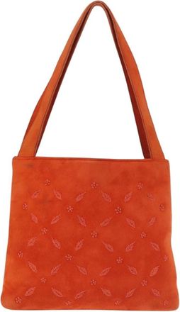 Bottega Veneta Hobo Suede Orange Suede Handbag (Pre-Owned)