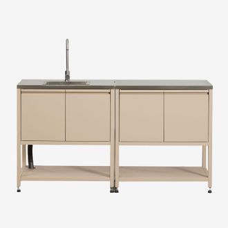 Sklum Cocina Modular De Exterior De 2 Piezas Con Fregadero Y Almacenaje En Acero Savona Sklum