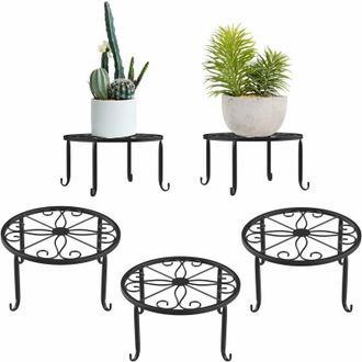 OEM [mai Usato]supporto Per Piante In Vaso, [confezione Da 3] Portavasi In Ferro Per Interni, Resistente Alla Ruggine, Supporto Da Giardino In Metallo Res