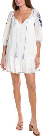 Max Studio Puff Sleeve Embroidered Mini Dress